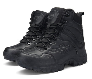 Elevate Your Hiking Experience with Our Men's Simple Sand Color High-top Hiking Boots