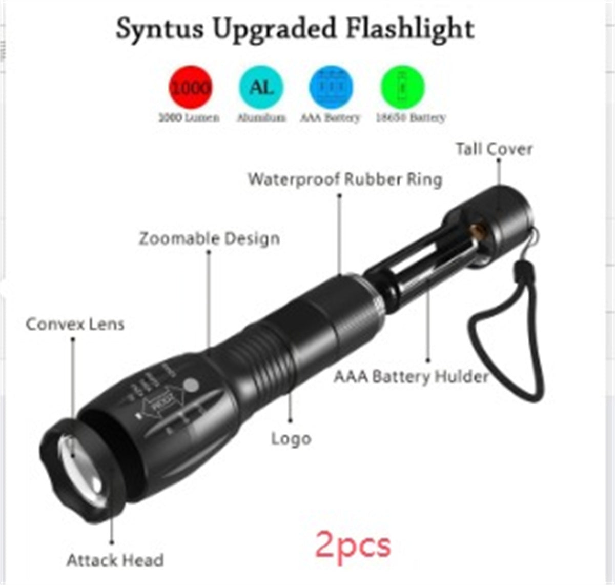 Portable Mini Flashlight LED ZOOM