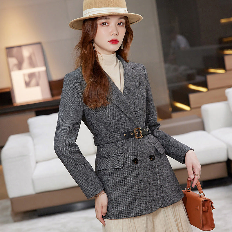 Women's Fashionable Plaid Suit Jacket